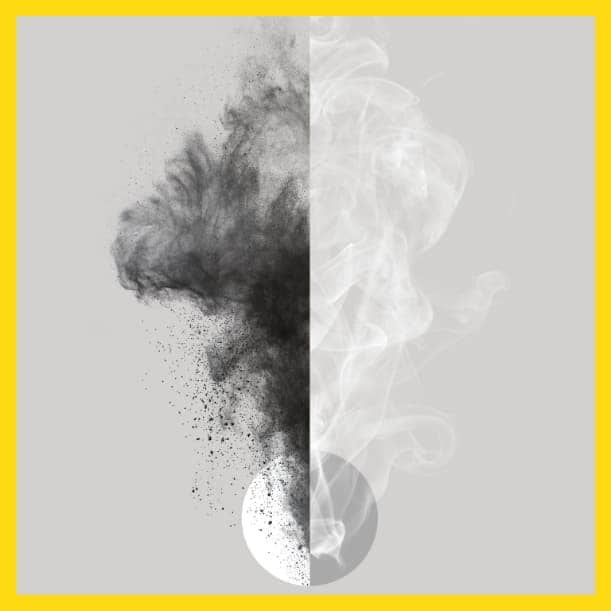 Illustration comparing smoke and vapor  